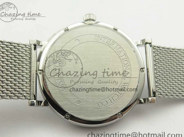 MIROTIME 0225 FastDry Portofino IW356501 SS V3 MK 1:1 Best Edition Black Dial On SS Mesh Bracelet MIYOTA 7195